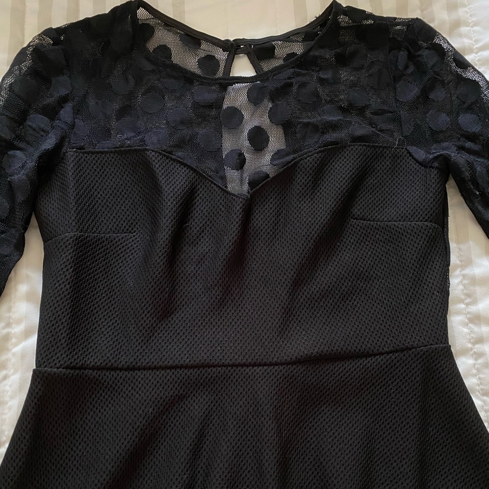 Never-worn Black Polka Dot Lulus Dress